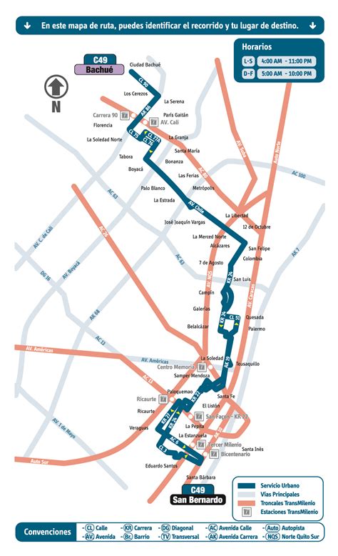 Datos técnicos de la ruta C49 .